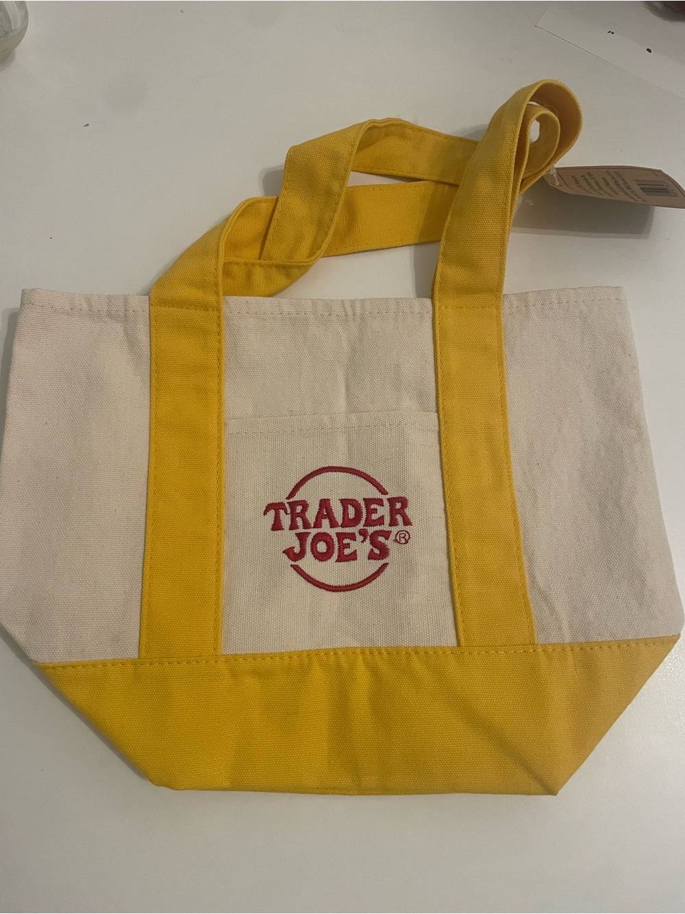 Yellow & Cream Canvas Tote Bag